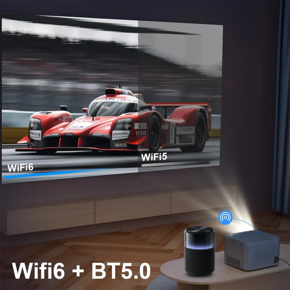 HY350 Projector 580ANSI Android11 4K 1920*1080P Dual Wifi6 Voice Control Allwinner H713 Electronic Focus BT5.0 Home Office Cinema Projector